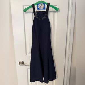 Betsy & Adam Navy Blue Formal Dress
